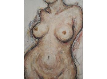 20th/ 21st Century Original Painting Of A Woman - 2 Sided - Nude Torso