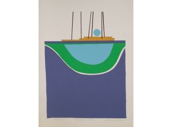 Calvin Jacob Libby (1931 - 1998) Original Mid Century Signed & Numbered Silkscreen Print 'quiet Waters'