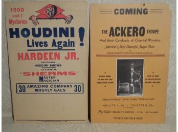 Lot Of Two Old Magic / Magician Promotional Posters
