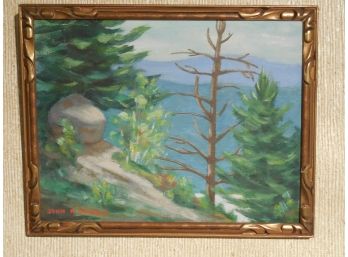 Early 20th Century Original Oil Painting By John  Reeble 'on Wildcat Hill' Hillsborough, New Hampshire