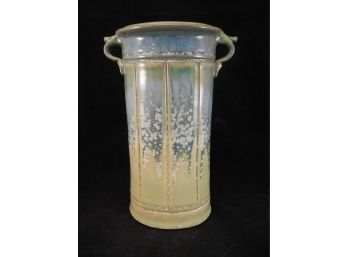 Artist Signed Jim Simister Studio Pottery Vase Crystaline Glaze