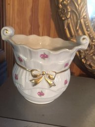 Vintage Rare Goldscheider 'Southern Belle Dress' Planter Or Vase With Roses