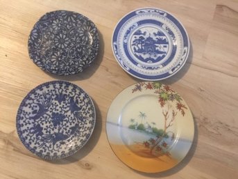 4 Vintage Asian Oriental Salad Plates