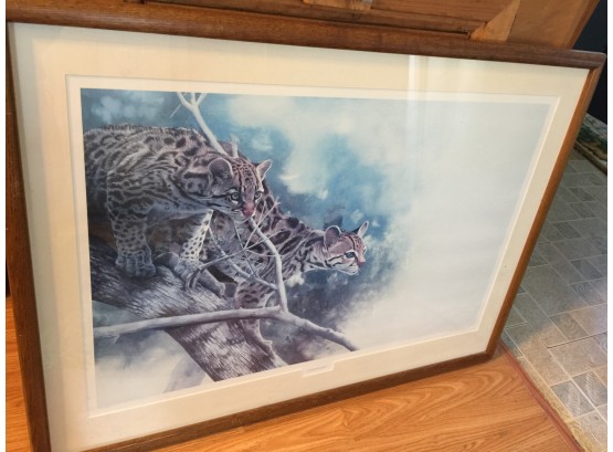 1989 Robert Travers Signed And Numbered Litho Of Leopards With COA