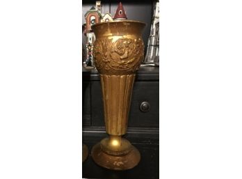 Antique JB Jennings Brothers Art Nouveau Embossed Metal Vase