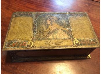 Antique Whitman's Chocolate Tin/ WILL SHIP OR FOR PICKUP