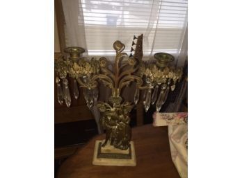 Antique Victorian Couple Bronze Girandole Candelabra