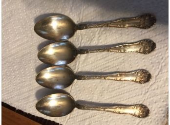 1877 Niagara Falls Silver Co. Silver Plated 4 Teaspoons 6.0' Wild Rose/WILL SHIP OR FOR PICK UP
