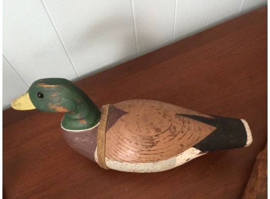Carved Wood Duck Decoy Folk Art Woodcarving