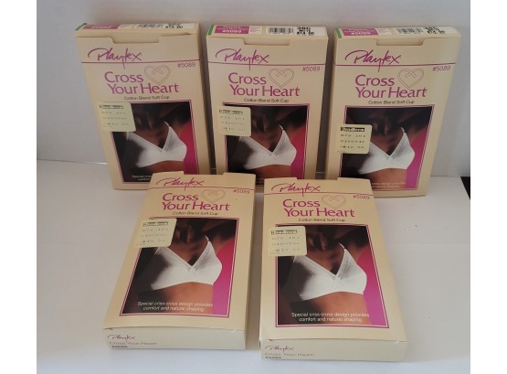 Vintage NOS Playtex Cross Your Heart Cotton Blend Soft Cup Bra Lot