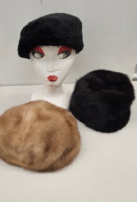 Vintage Mink Fur Hats GUYS THE ONE IS A PAGEBOY
