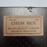 Midcentury Milton Bradley Wooden Chess Men Set