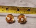 Gorgeous Vintage 40s Signed Coro Faux Pearl And Filigree Earrings Excellent Condition