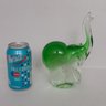 Green Crystal Art Glass Elephant