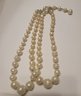 Love Her Jewelry! Vintage 40s-50s Signed Hattie Carnegie Faux Baroque Pearl Double Strand Necklace