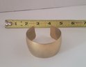 Vintage Signed Edwin Pearl Gold Tone Open Cuff Bracelet Great Condition