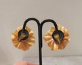 These Are  Amazing! Vintage 40s Lucite Floral Earrings HUGE!