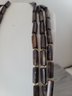Vintage MCM Triple Strand Brown Swirl Lucite Necklace Made In Germany