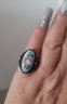 Vintage 70s Russian Hand Painted Enamel Ring Style Of Rostov Finit Adjustable Size 7