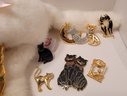 You've Got To Be Kitten Me! For Kitty Lovers Only! Vtg Ty Kitty And Brooch Lot Incl Signed!