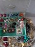 AWESOME Collection Of Vintage Clip-on Earrings From 40s-80s In A Cool Lucite Box!