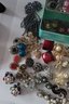 AWESOME Collection Of Vintage Clip-on Earrings From 40s-80s In A Cool Lucite Box!