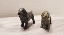 How Cute Are They! Vintage Solid Brass Dachshund And Heavy Stone Retriever Statues
