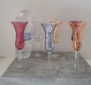 Vintage 50s Hand Blown Lustre Cordial Glass Set Great Condition