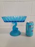 Vintage Fostoria Dolphin Compote THAT BLUE!