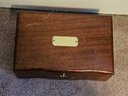 Vintage Wooden Jewelry Box And Contents