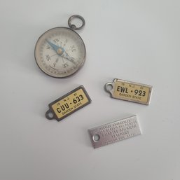 Vintage Disabled Veterans Tags And Compass