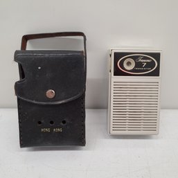 Vintage Transonic Transistor Radio With Case