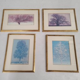 Set Of 4 Vintage Woodblock Prints By Joichi Hoshi Kato Tokyo