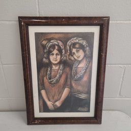 Framed Original Art Sisters
