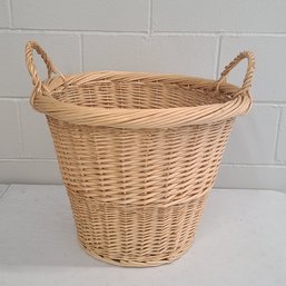 Large Vintage Handled Wicker Basket