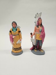Handpainted Native American Statues