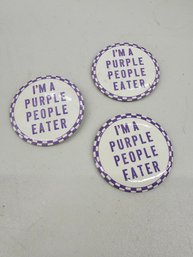 Oversized Vintage Buttons I'M A PURPLE PEOPLE EATER