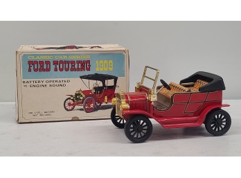 Vintage Tin Battery Powered Ford Touring 1909 Model With Box