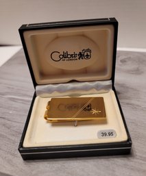 Vintage MCM NOS Colibri Of London Gold Tone Money Clip Diamond Chip?