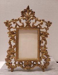 Antique/Vintage Gold Gilded Rococo Cast Metal Photo Frame