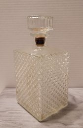 Vintage MCM Thatcher Glass Diamond Point Whiskey Decanter