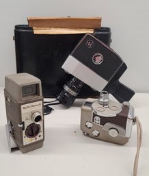 Vintage 8mm Video Cameras Incl Bolex Reverse 8 And Bell And Howell