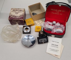 Vintage Mercury Photo Flash Unit Kaligar Lenses And More