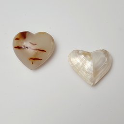 Solid Stone And Mother Of Pearl Hearts