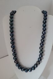 Vintage Sterling And Dyed Fresh Water Pearl Necklace