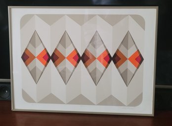 Vtg 80s Marko Spalatin Xiphias' Geometric Abstraction Serigraph Print Signed And Numbered