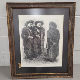 Signed 56/100 'conversations' Rabbis Framed Art