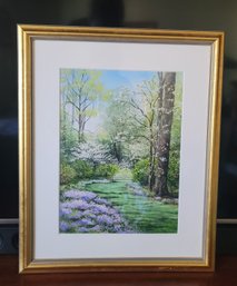 Pretty Naturescape Picture Matted And Framed 18x22