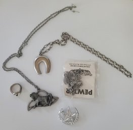 Vintage Carousel And Horse Pewter Jewelry And More