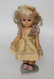 Vintage Ginny Type Doll On Stand 8 Inches